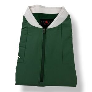Jordan Mens Lumen Christi Titans Short Sleeve Windbreaker 1/4 Zip Green Large